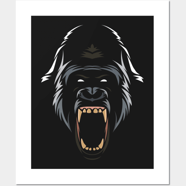 Tribal Gorilla Wall Art by albertocubatas